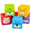 LEAN TOYS conjunto de blocos de borracha macia educativos animais coloridos 6 peças