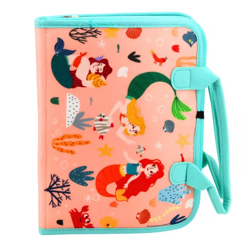 LEAN TOYS livro tátil de feltro, educativo, sensorial, mala sereia