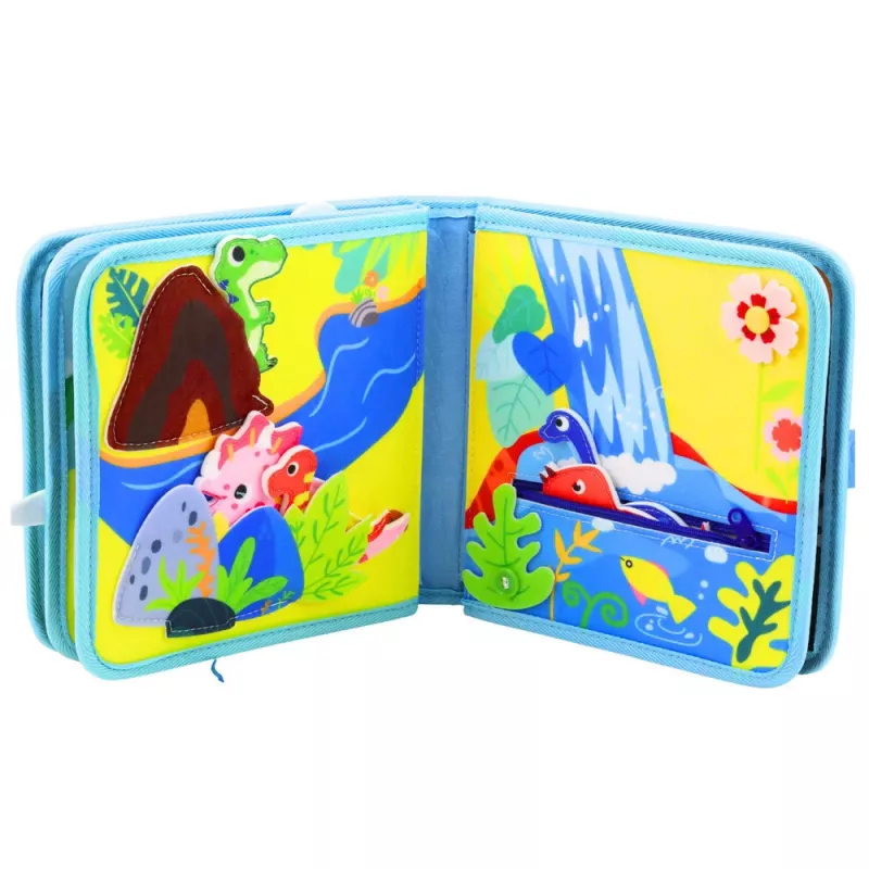 LEAN TOYS livro educativo sensorial de feltro 3D dinossauros