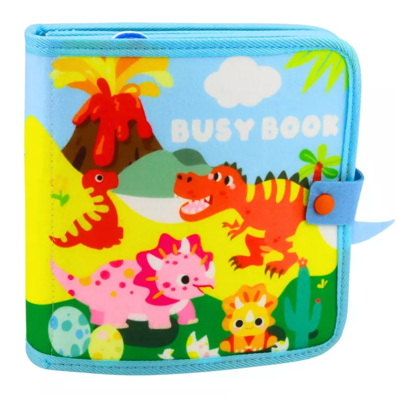 LEAN TOYS livro educativo sensorial de feltro 3D dinossauros