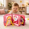 LEAN TOYS livro educativo sensorial de feltro 3D princesa rosa