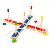 LEAN TOYS Jogo de Habilidade de Lançamento de Anéis de Madeira Jogo Familiar com Pontuação