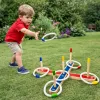 LEAN TOYS Jogo de Habilidade de Lançamento de Anéis de Madeira Jogo Familiar com Pontuação