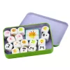 LEAN TOYS Jogo Educativo para Crianças Associar Animais Cubos de Madeira Cartas
