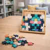 LEAN TOYS Puzzle de Madeira Gatinhos Jogo Educativo Puzzle Saco com Moldura 62 Peças