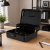 LEAN Caixa de Metal com Código para Dinheiro, Notas, Documentos, Preta 30x24 cm