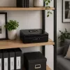 LEAN Caixa de Metal com Código para Dinheiro, Notas, Documentos, Preta 30x24 cm