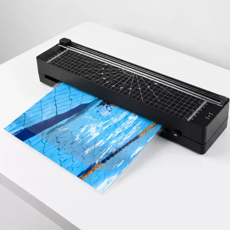 LEAN Plastificadora 3 em 1 com Selagem a Quente e Máquina de Corte para Fotos e Documentos A3, Preta