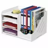 LEAN TOYS Organizador de Secretária de Madeira para Dossiês Documentos A4 Branco