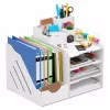 LEAN TOYS Organizador de Secretária de Madeira para Dossiês Documentos A4 Branco