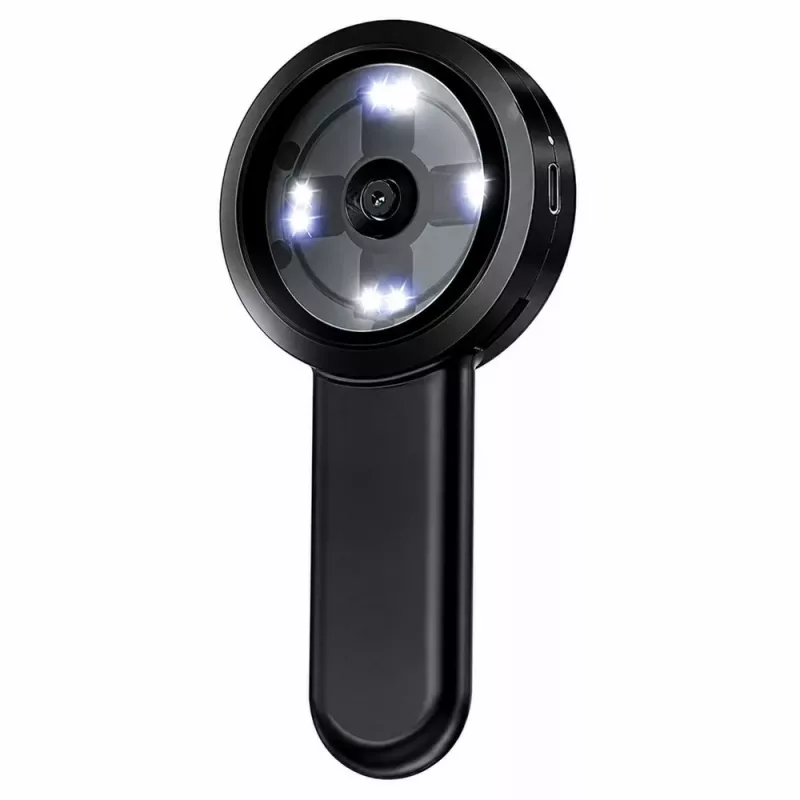 LEAN TOYS Microscópio de Mão Portátil Digital HD 100x Câmara Ecrã IPS 8 LEDs