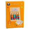 LEAN TOYS Jogo de Lógica de Madeira Associação de Cores Cartas de Puzzle com Padrões 12 unid.