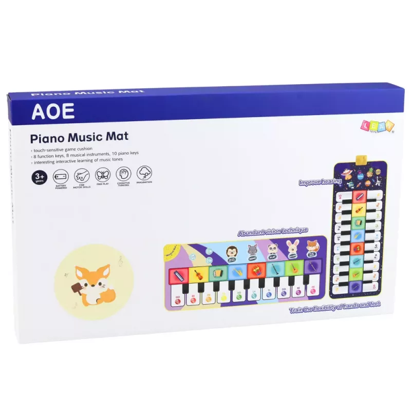 LEAN TOYS Tapete de Dança Musical Educativo Interativo Piano Espaço 120 x 48 cm