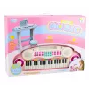 LEAN TOYS Piano Órgão Eletrónico para Crianças com Banco, Microfone, MP3 - Rosa
