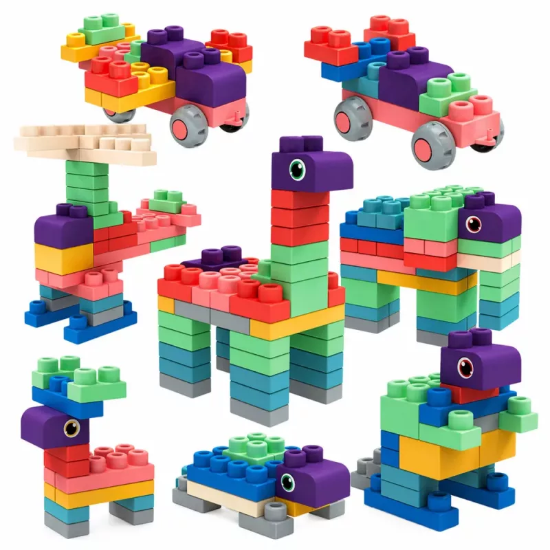 LEAN TOYS Blocos Sensoriais Macios de Silicone Coloridos 80 unid.