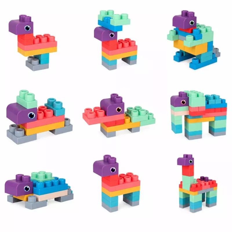 LEAN TOYS Blocos Sensoriais Macios em Saco para Crianças, Coloridos, 30 unid.