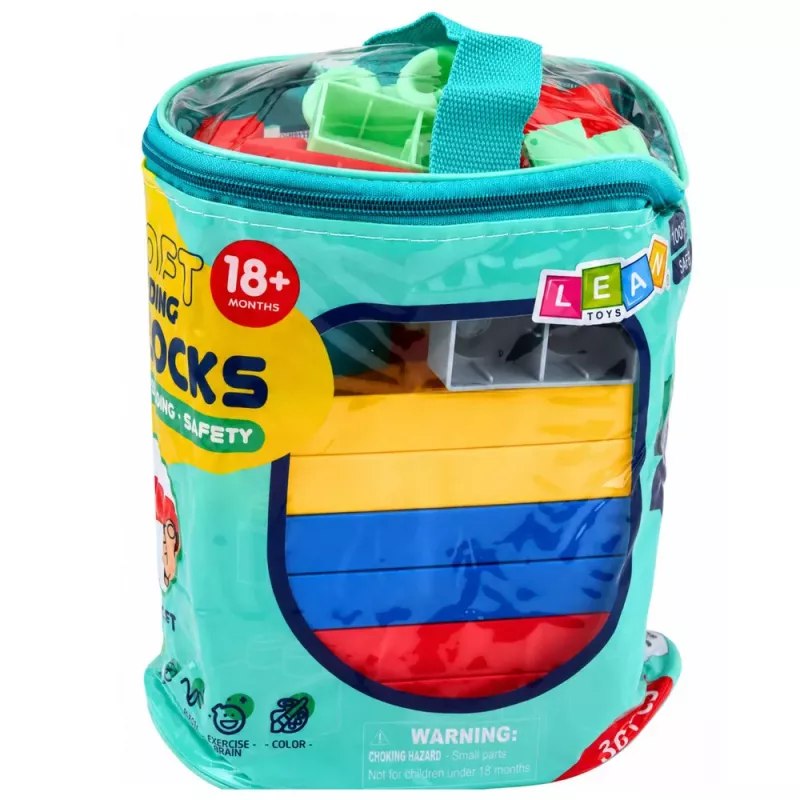 LEAN TOYS Blocos Sensoriais Macios em Saco para Crianças, Coloridos, 30 unid.