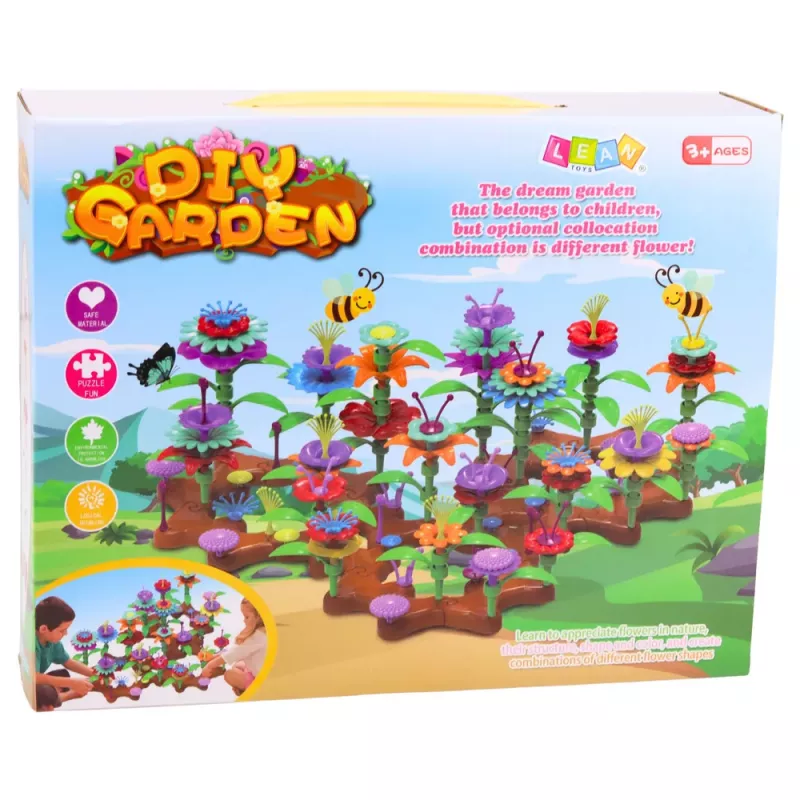 LEAN TOYS Conjunto de Construção DIY Flores Jardim Colorido 148 unid.