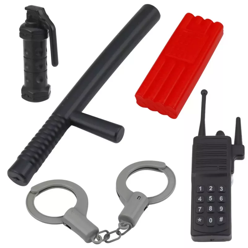 LEAN TOYS Conjunto de Polícia Colete Espingarda Máscara Walkie-Talkie Acessórios