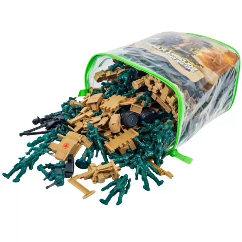 LEAN TOYS Base Militar Figuras Soldados Veículos Grande Conjunto Militar 400 Peças