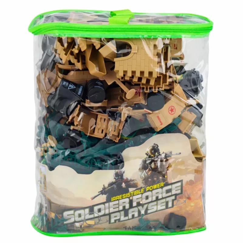 LEAN TOYS Base Militar Figuras Soldados Veículos Grande Conjunto Militar 400 Peças
