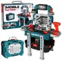 LEAN TOYS Conjunto DIY 2 em 1 Bancada de Trabalho Mala Oficina Chave de Fendas 78 Peças