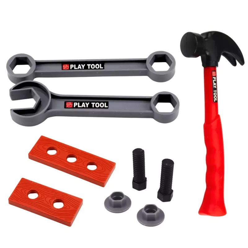LEAN TOYS Grande Conjunto de Ferramentas para Crianças, Chave de Fendas a Pilhas, Lixadeira, 28 Peças