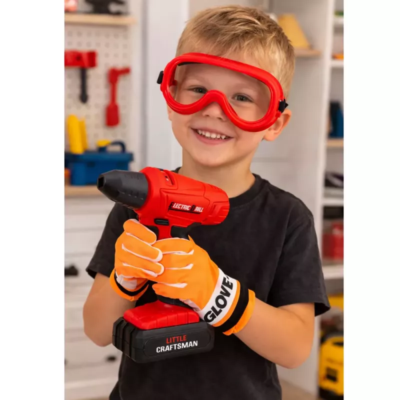 LEAN TOYS Grande Conjunto de Ferramentas para Crianças, Chave de Fendas a Pilhas, Lixadeira, 28 Peças