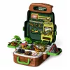 LEAN TOYS Conjunto Dinossauros em Mochila, Mala, Figuras, Cartas Educativas, Acessórios, 30 Peças