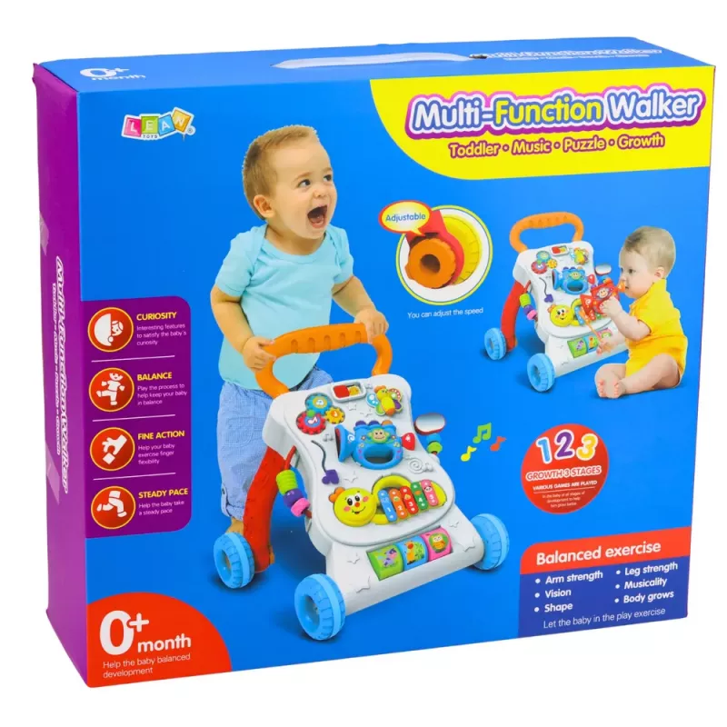 LEAN TOYS Andarilho com Painel Musical Interativo 3 em 1 Sons