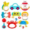 LEAN TOYS Conjunto de Maracas, Mordedores e Brinquedos para Bebés, Colorido, Móvel, 9 Peças