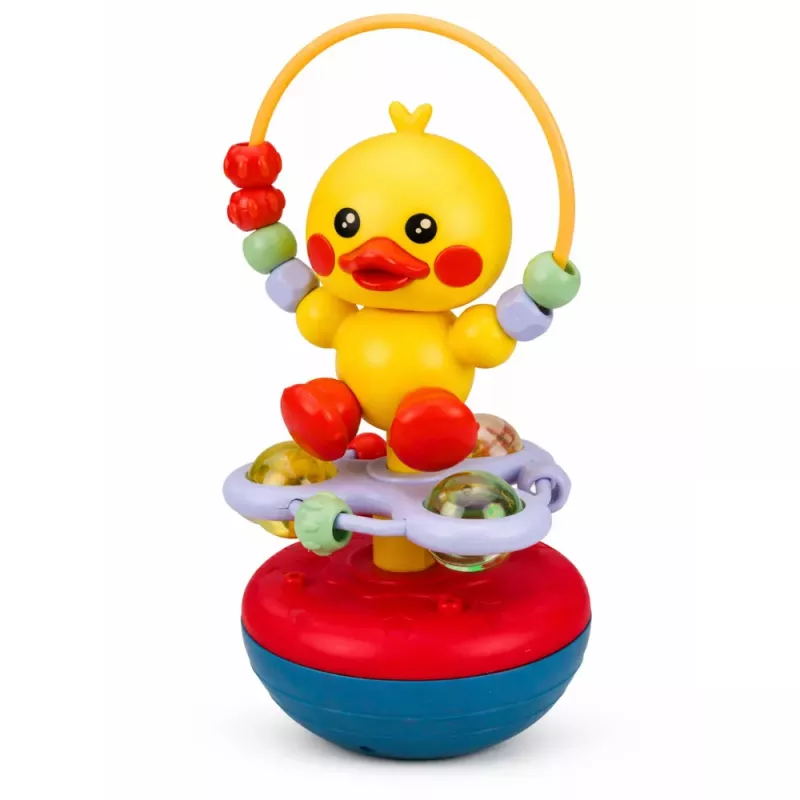 LEAN TOYS Pato Wanka Stand Up Educativo Interativo Sons Maraca Amarelo