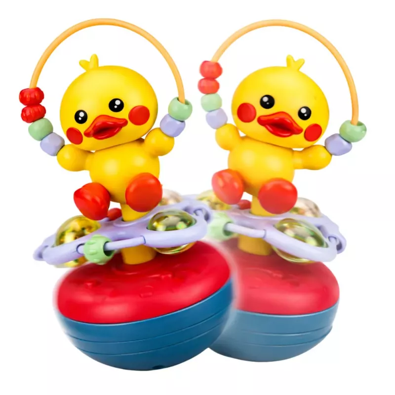 LEAN TOYS Pato Wanka Stand Up Educativo Interativo Sons Maraca Amarelo
