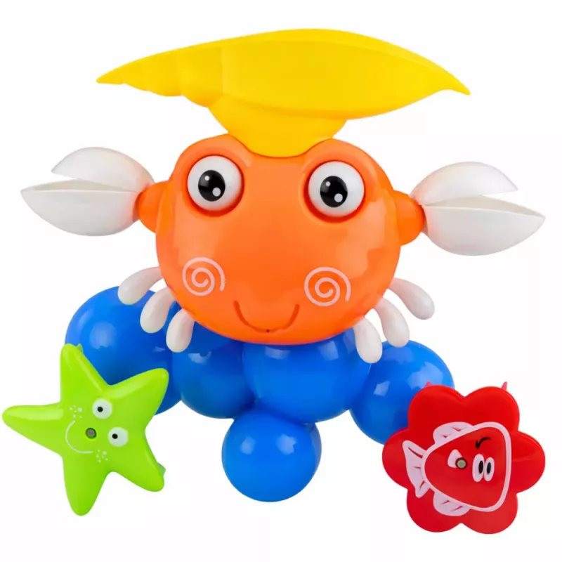 LEAN TOYS Conjunto de Banho Caranguejo Fonte Brinquedo Interativo com Ventosas