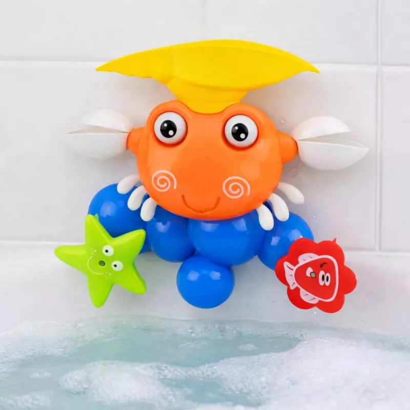 LEAN TOYS Conjunto de Banho Caranguejo Fonte Brinquedo Interativo com Ventosas