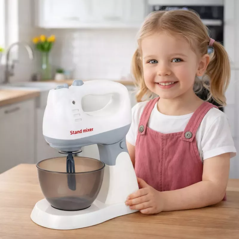 LEAN TOYS Robô de Cozinha para Crianças com Suporte e Tigela, Luz e Som