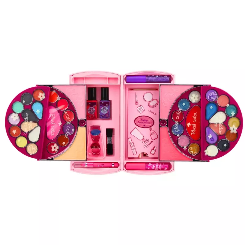 LEAN TOYS Conjunto de Beleza para Maquilhagem e Unhas Cosméticos Sombras Verniz Mala