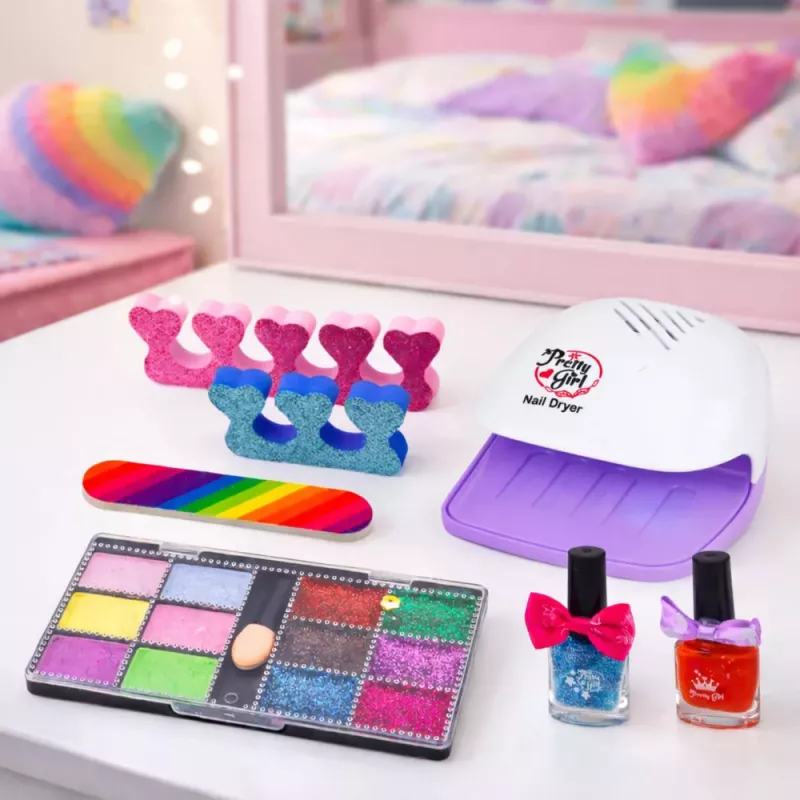 LEAN TOYS Conjunto de Beleza de Maquilhagem de Unhas com Bolsa Ajustável, Acessórios, 20 Peças