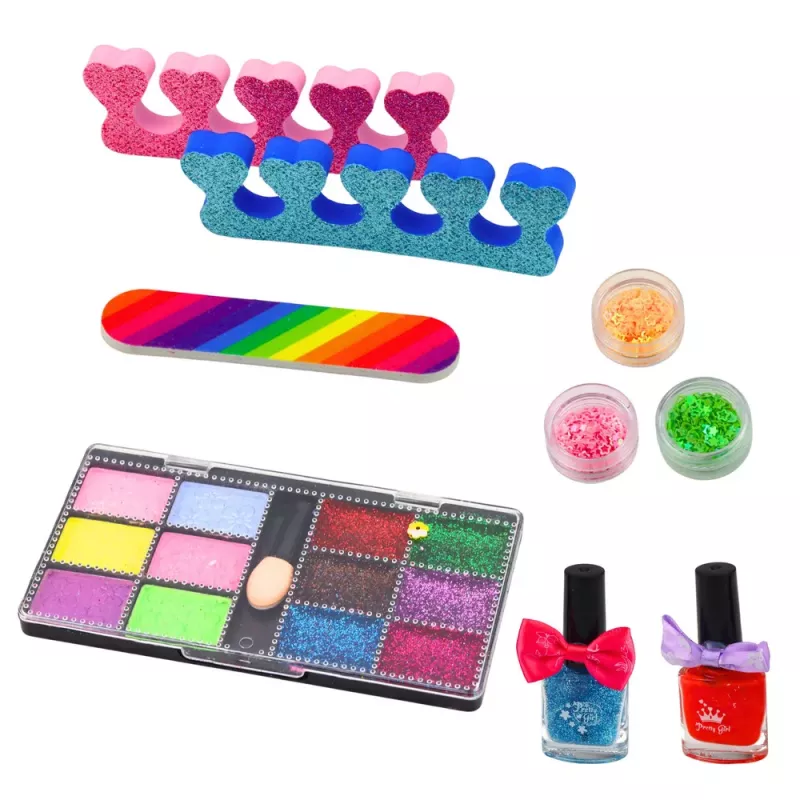 LEAN TOYS Conjunto de Beleza de Maquilhagem de Unhas com Bolsa Ajustável, Acessórios, 20 Peças