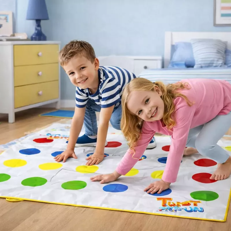 LEAN TOYS Tapete Divertido Family Twist Roda Aleatória Jogo de Arcada