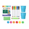 LEAN TOYS Quadro Branco Magnético Dupla Face com Ímanes e Giz, 48 Peças