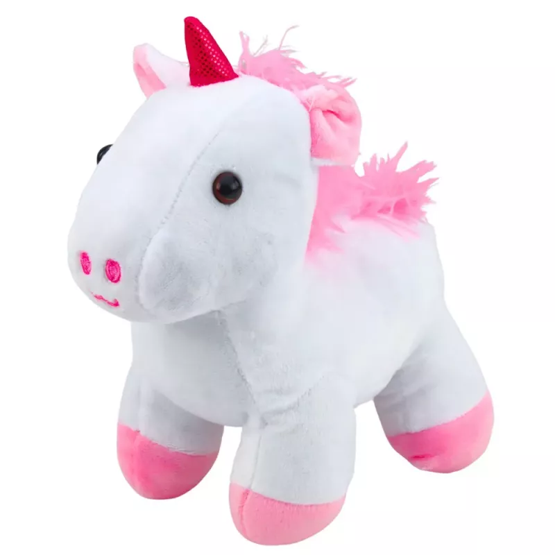 LEAN TOYS Peluche Unicórnio em Saco, Branco, 25 cm