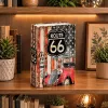 LEAN TOYS Cofre Livro com Chave Pequena Caixa de Dinheiro Route 66