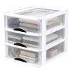 LEAN Organizador Multifunções 3 Gavetas Recipiente de Plástico Branco