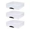 LEAN Organizador Multifunções 3 Gavetas Recipiente de Plástico Branco