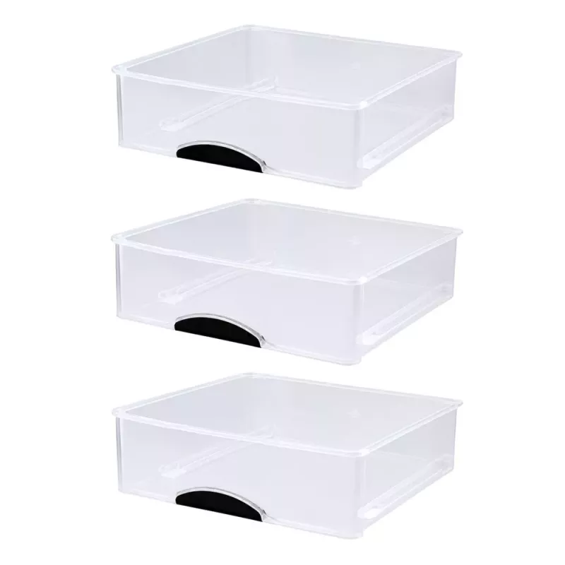 LEAN Organizador Multifunções 3 Gavetas Recipiente de Plástico Branco