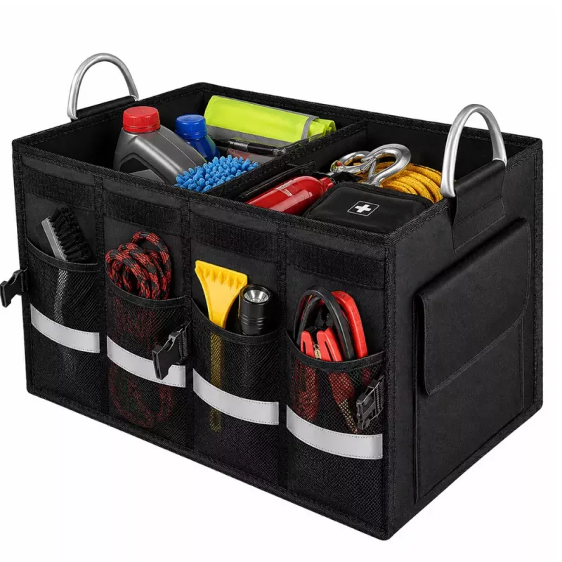 LEAN Organizador de Bagageira Grande Dobrável Preto 50L