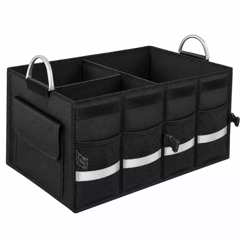 LEAN Organizador de Bagageira Grande Dobrável Preto 50L