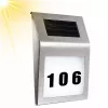 LEAN Candeeiro de Parede LED Solar com Iluminação de Números de Porta Aço Inoxidável
