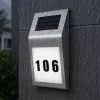 LEAN Candeeiro de Parede LED Solar com Iluminação de Números de Porta Aço Inoxidável
